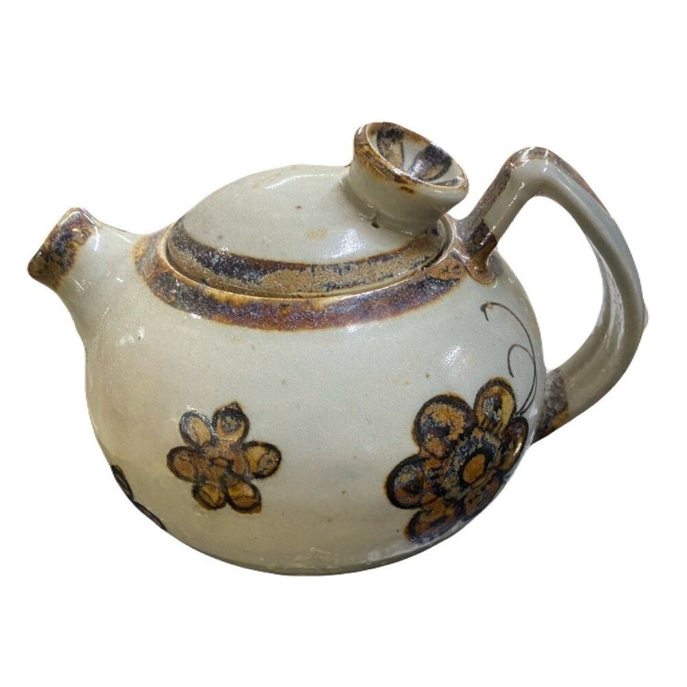 El Palomar  artist made Ceramic Glazed Floral Teapot
